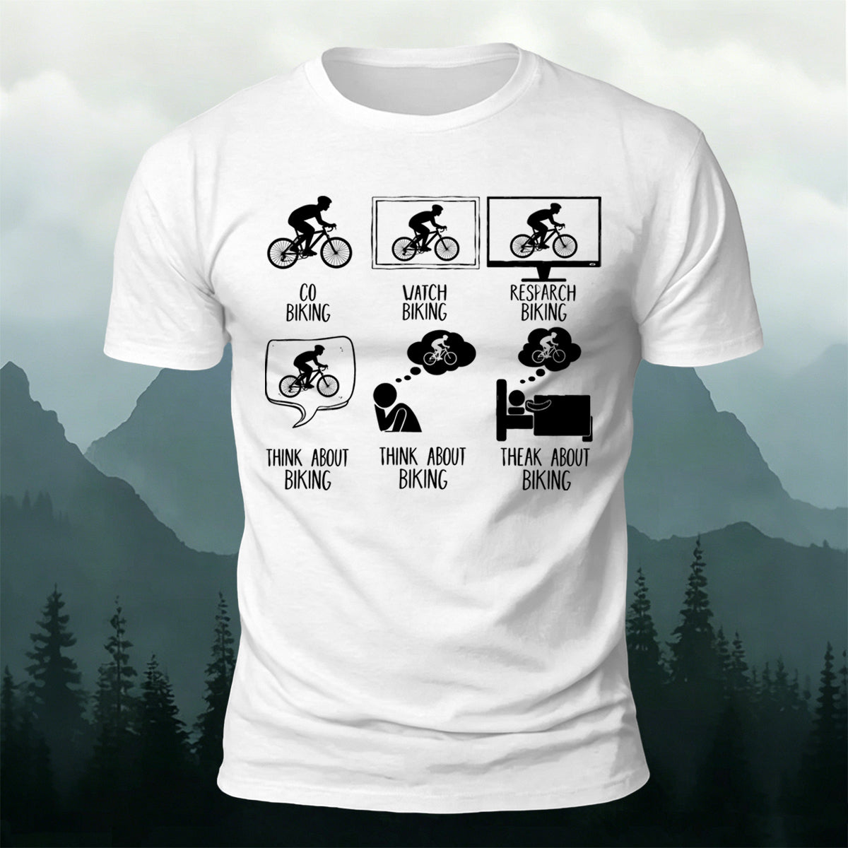 Fun Cycling Hobbyist Casual 100% Cotton T-Shirt
