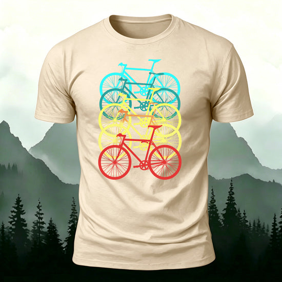Bicycle Graphic Outdoor Soft Premium Cotton T-Shirt  beige