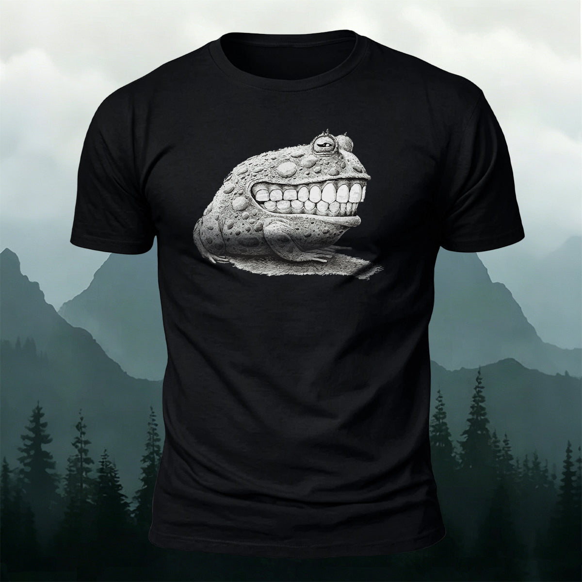 Fun Frog DesignCasual 100% Cotton T-Shirt Black