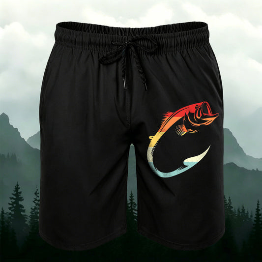 Minimalist Colorful Fish Outdoor Casual Shorts