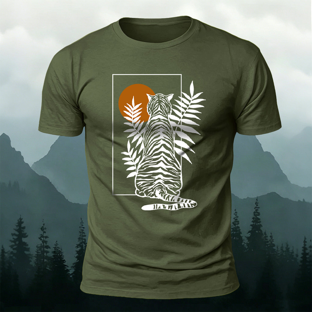 Animal Silhouette Print Casual Skin-Friendly T-Shirt