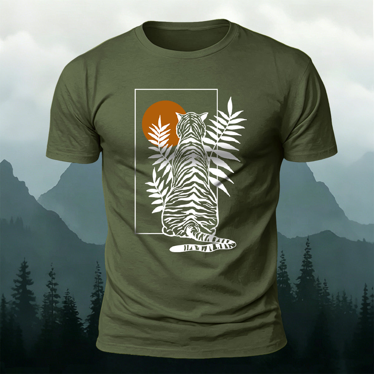 Animal Silhouette Print Casual Skin-Friendly T-Shirt