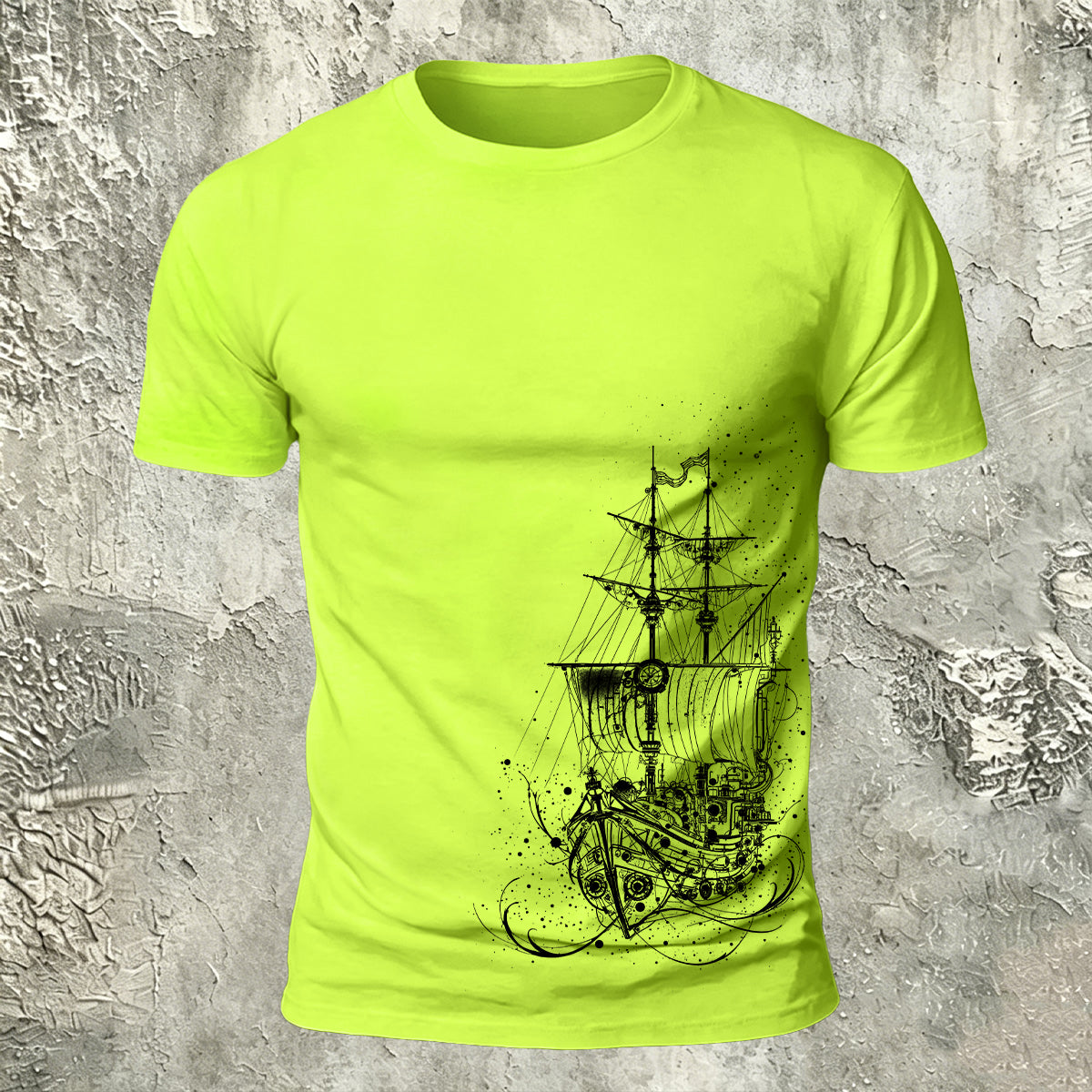 Sailboat Pattern Outdoor Premium Cotton T-Shirt