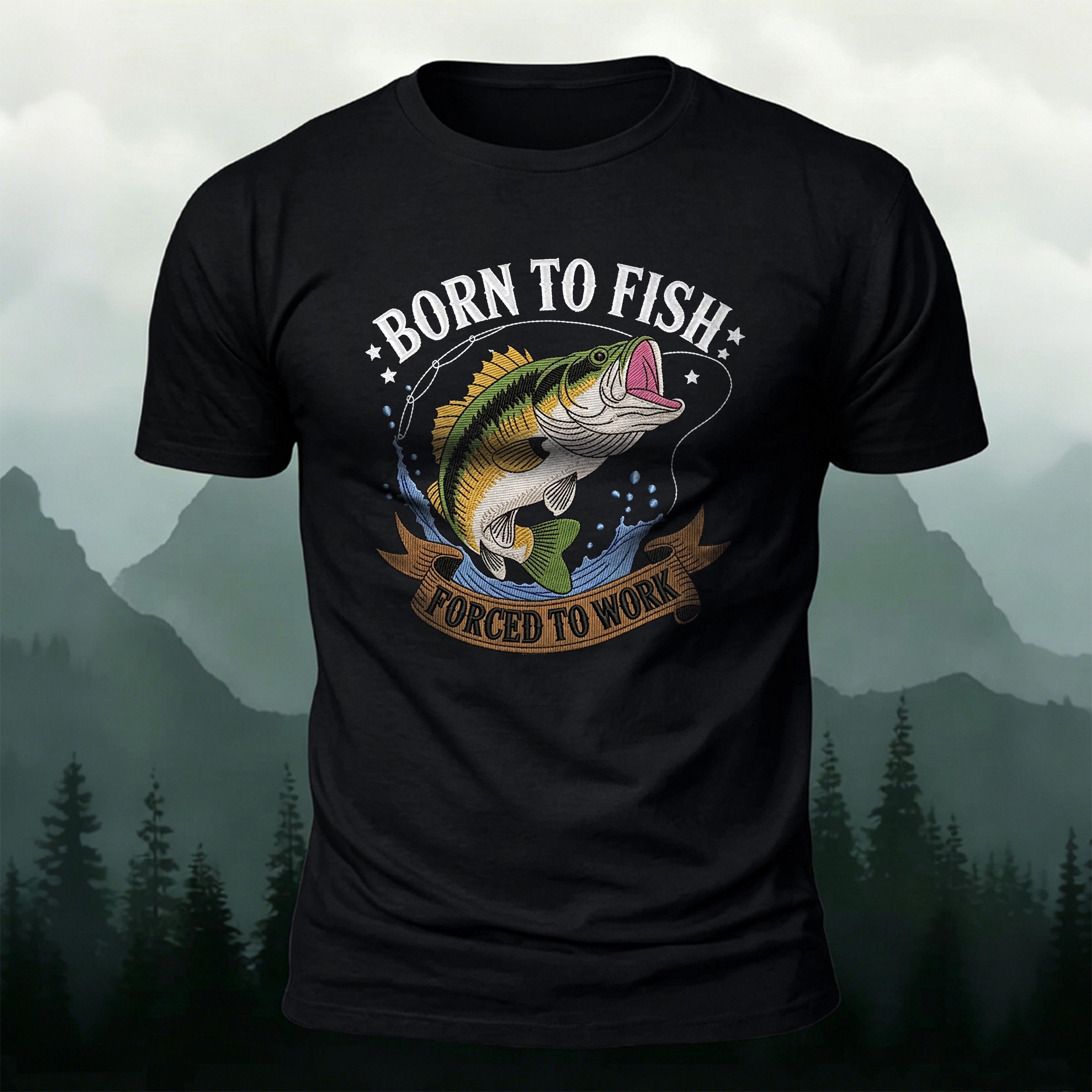 Cartoon Fishing 3D UV Casual Skin-Friendly Cotton T-Shirt