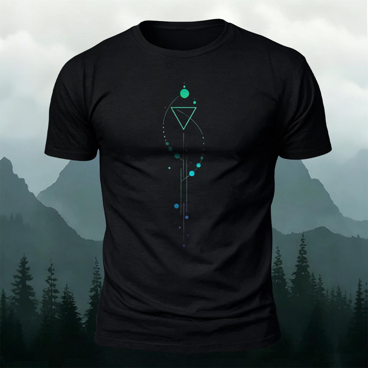 Dreamy Geometric Print Casual Cotton T-Shirt