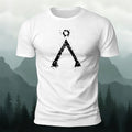 Triangle-Patterned Printed Casual Cotton T-Shirt