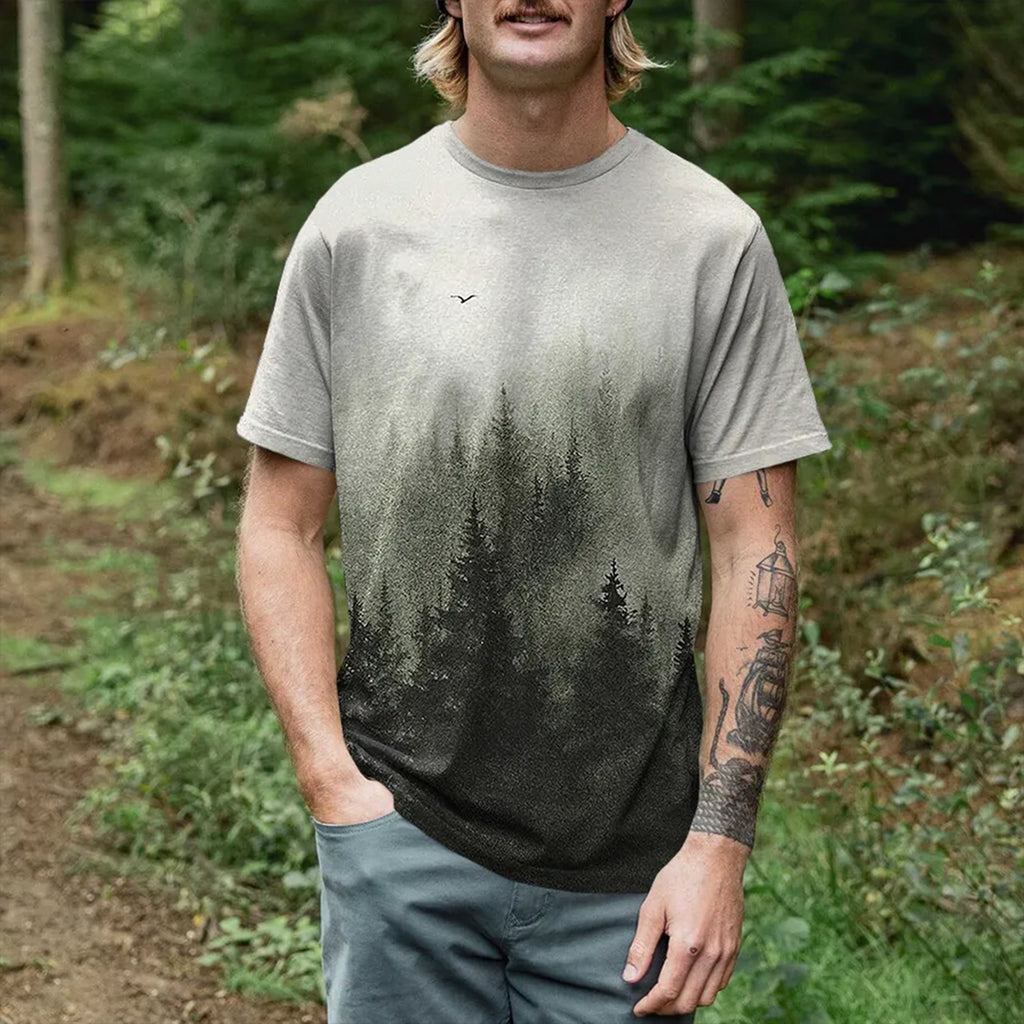 Natural Forest Art Print Casual Cotton T-Shirt