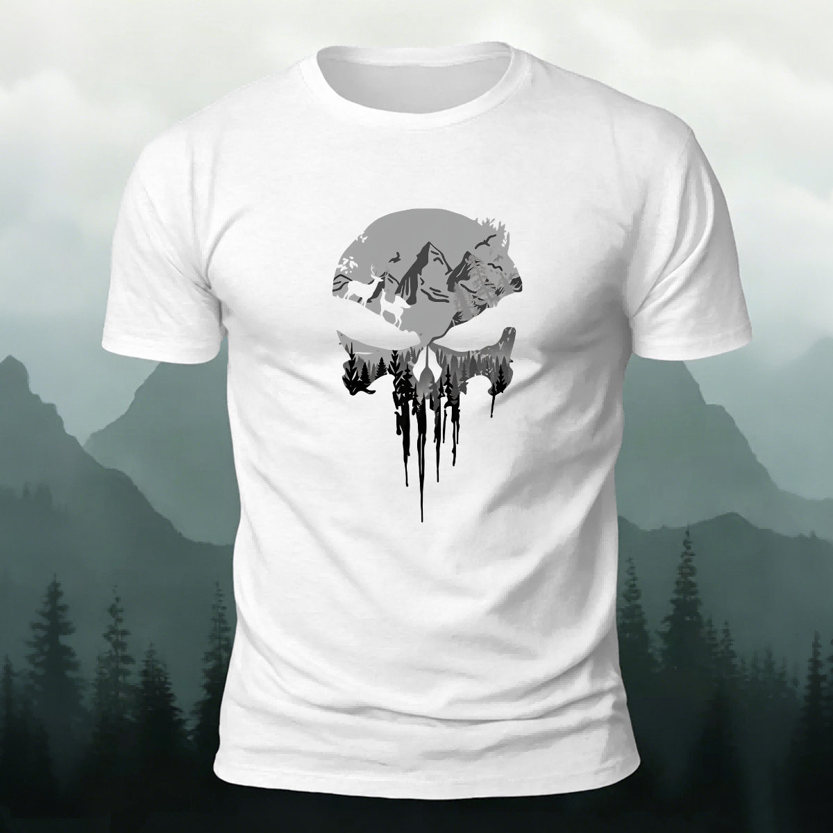 Valley Pattern Casual Outdoor Premium Cotton T-Shirt