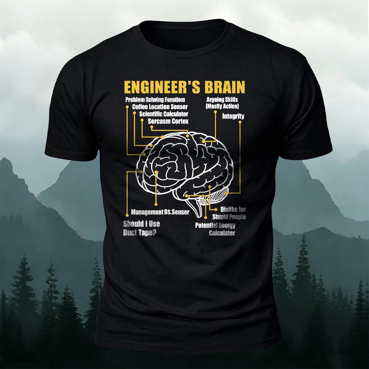Fun Brain Graphic Casual 100% Cotton T-Shirt
