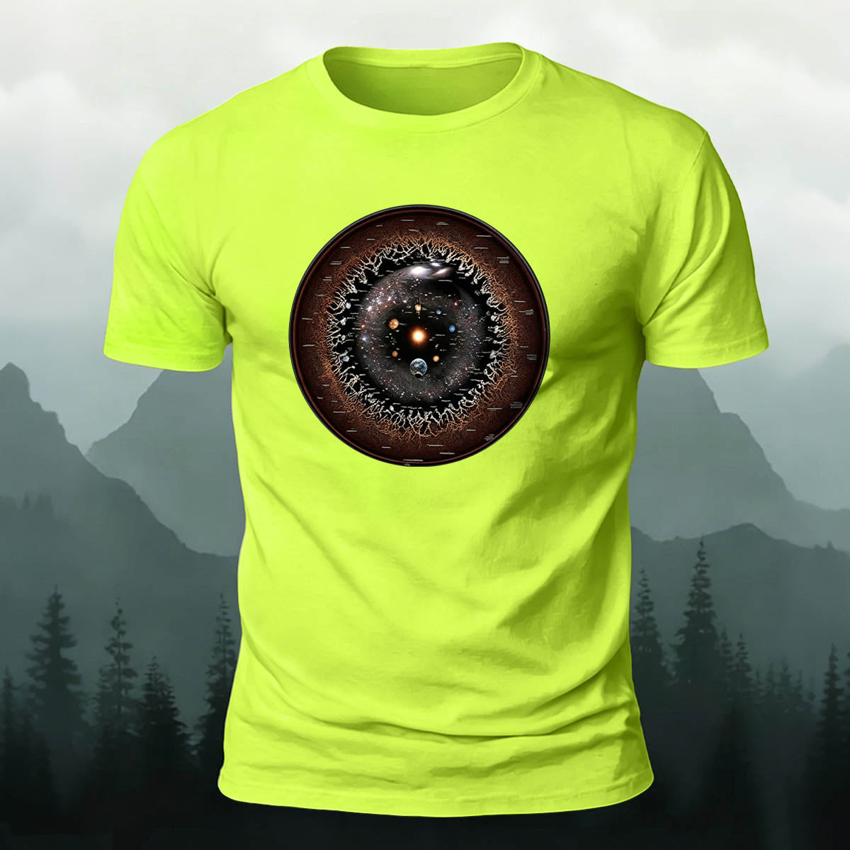 Galaxy Eye Creative Print Casual 100% Cotton T-Shirt