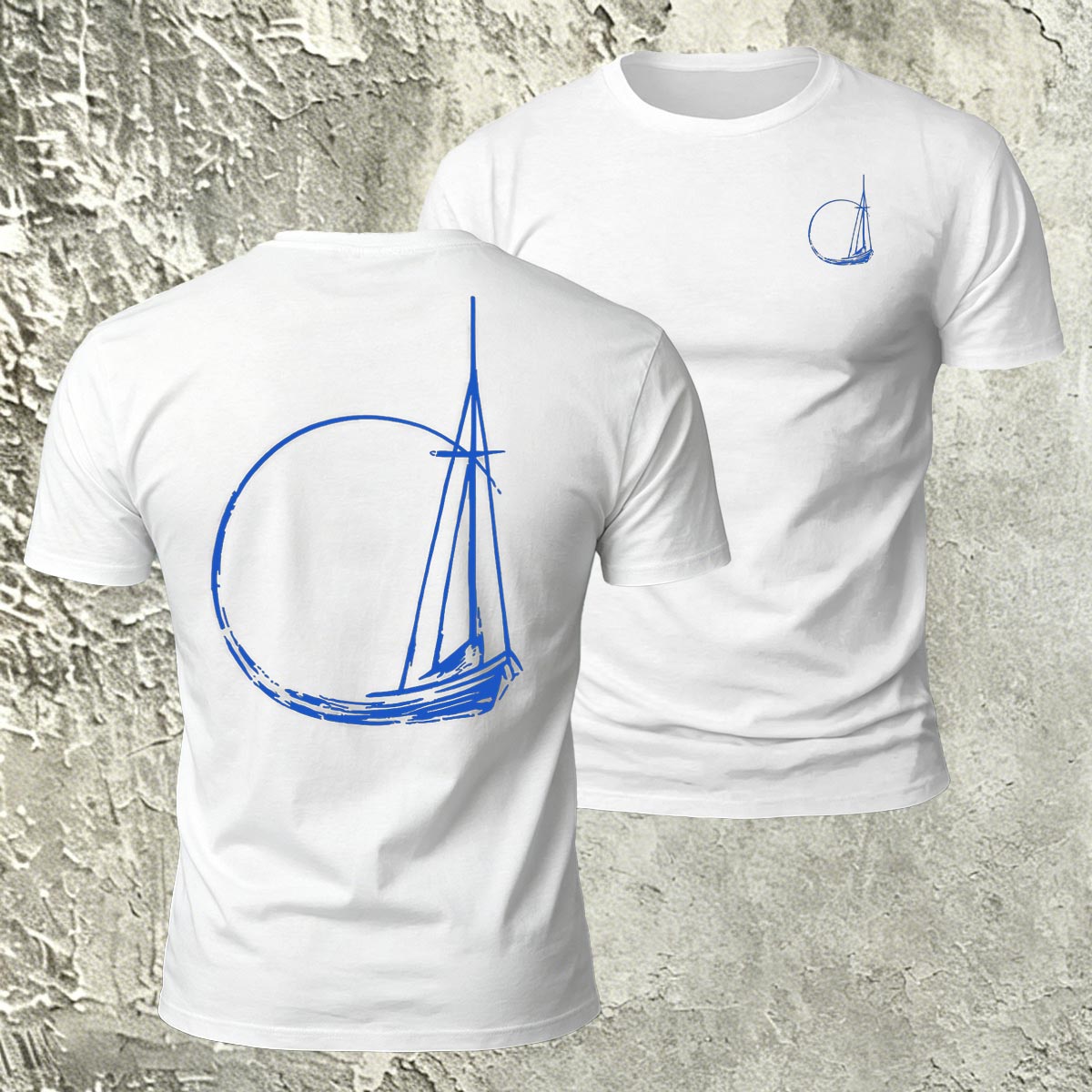 Minimalist Sailboat Line Fashion Skin-Friendly T-Shirt