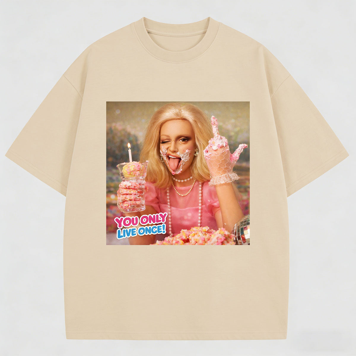 Meme You Only Live Once Cotton Printed T-Shirt