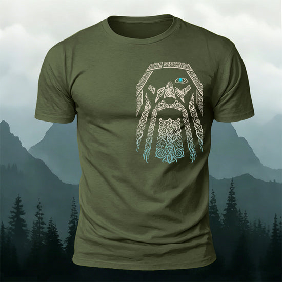 Norse Mythology Art Totem Premium Cotton T-Shirt AMG