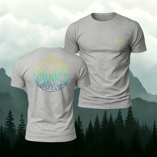 Minimalist Forest Pattern Natural Breathable Material Tee Grey