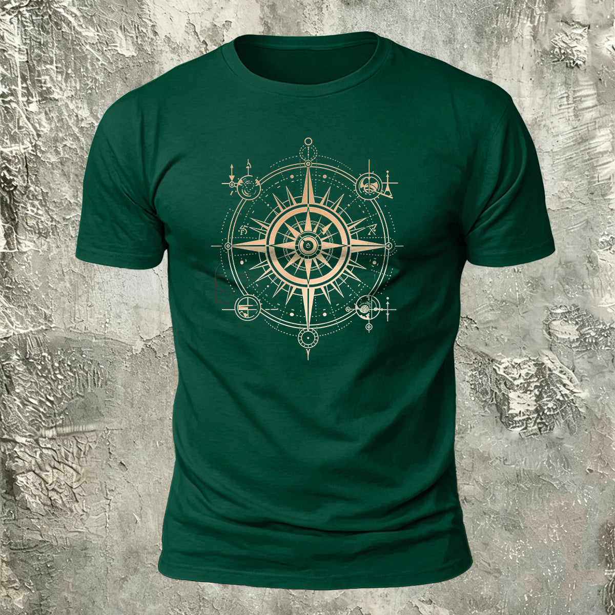 Nautical Compass Pattern Outdoor Premium Cotton T-Shirt