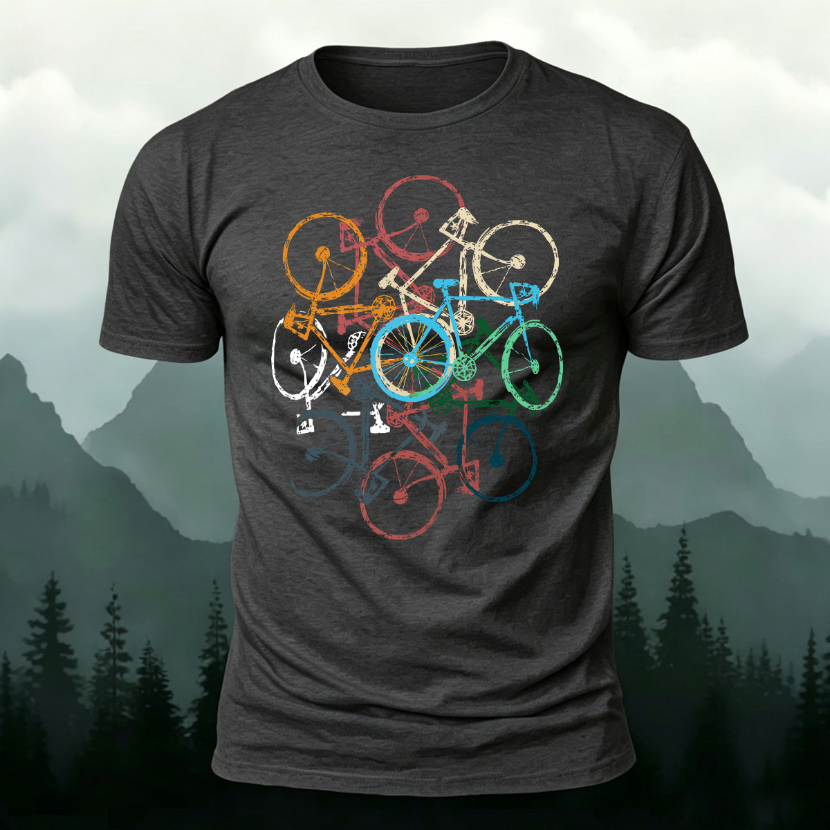 Colorful Bicycle Outdoor Soft Breathable T-Shirt