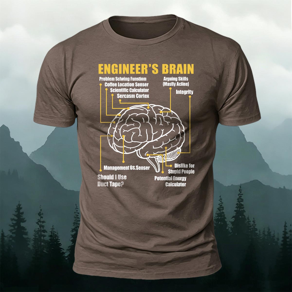 Fun Brain Graphic Casual 100% Cotton T-Shirt