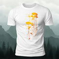 Artistic Trees Pattern Breathable Material Casual T-Shirt White
