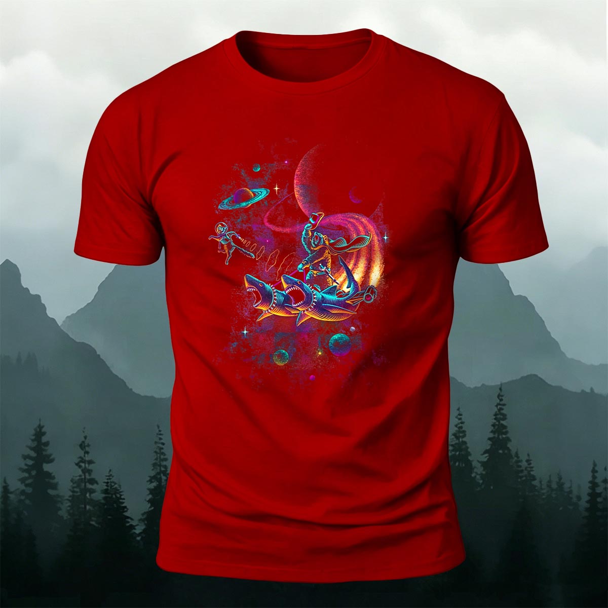 Fun Starry Sky Print Fashionable Breathable T-Shirt