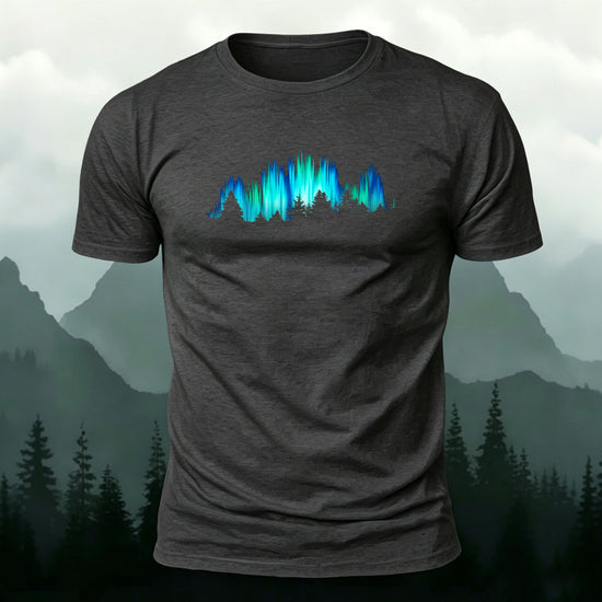 Gorgeous Night View Print Natural Style Breathable T-Shirt Dark Grey