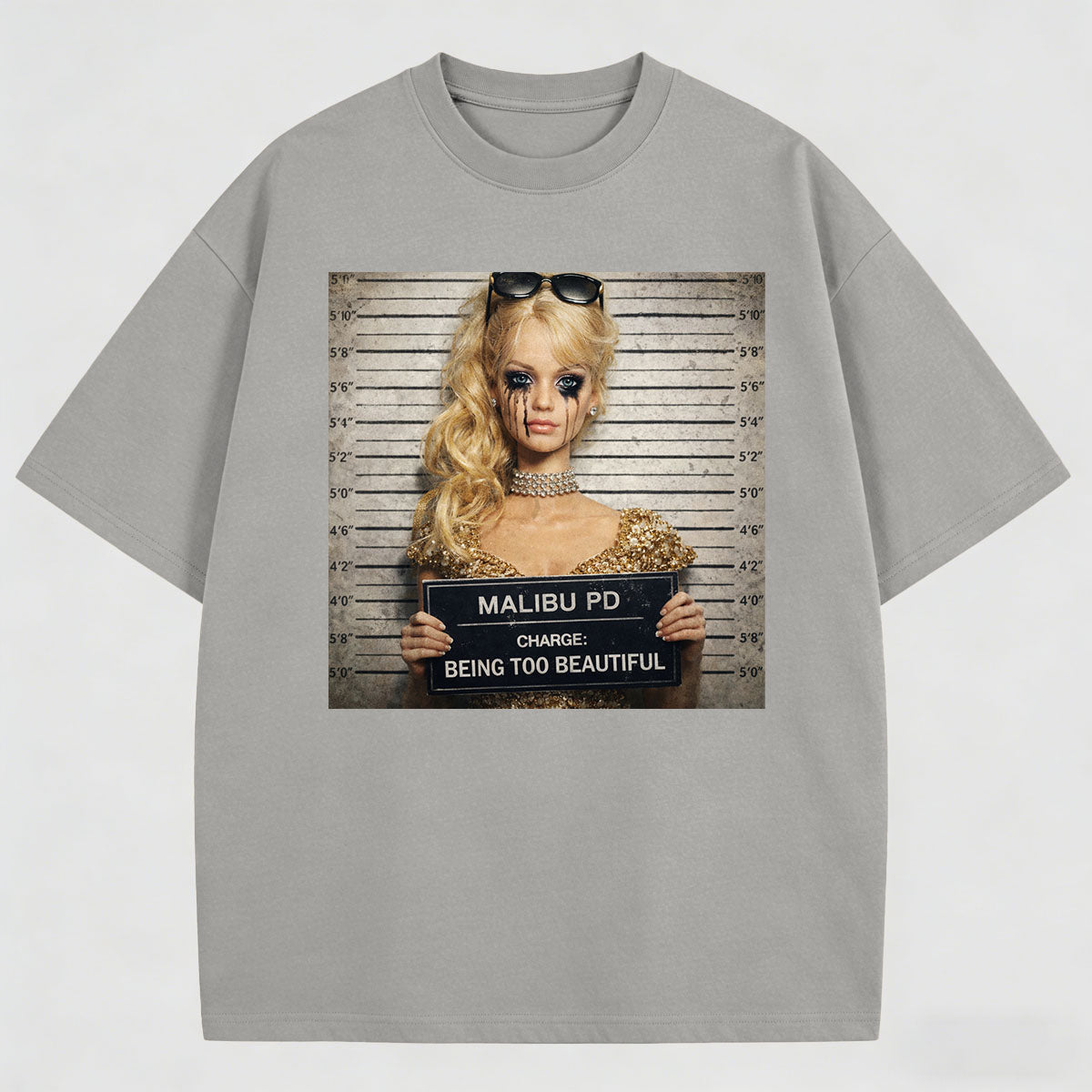 Meme Hand-Held Sign Print Pattern Cotton T-Shirt