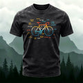 Bicycle Motif Printed Casual Washed Cotton T-Shirt