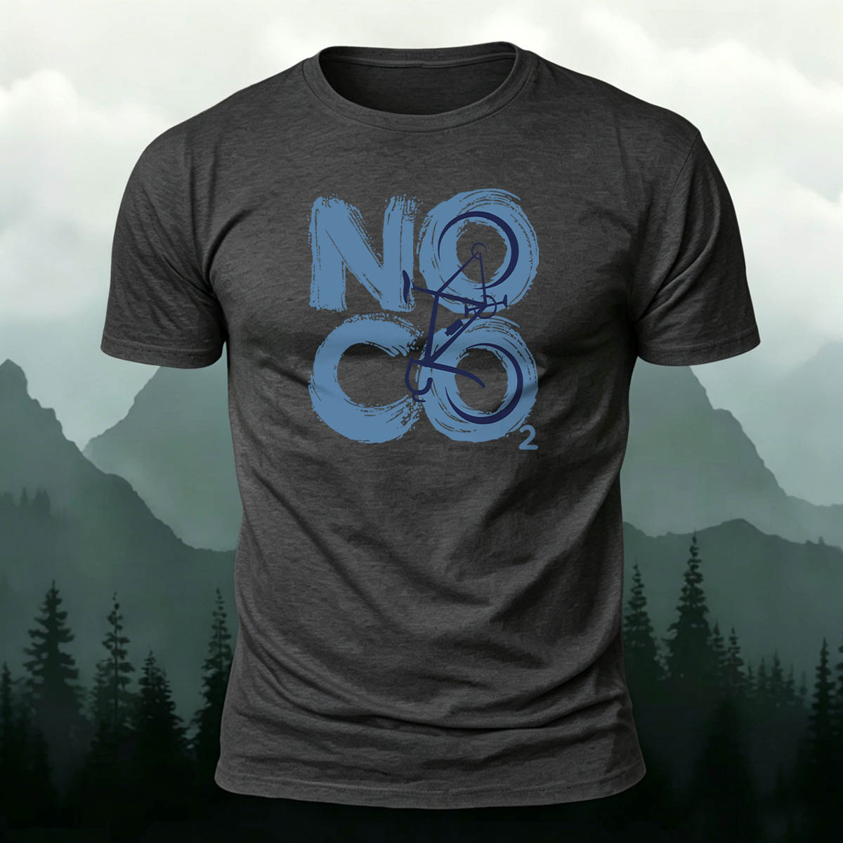 Cotton NOCO2 Letter Print Outdoor Cycling T-Shirt