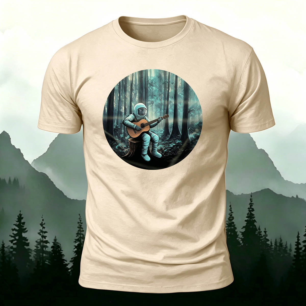 Fun Astronaut Print Fashion Premium Cotton T-Shirt