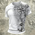 Nautical Map and Anchor Print Versatile Cotton T-Shirt