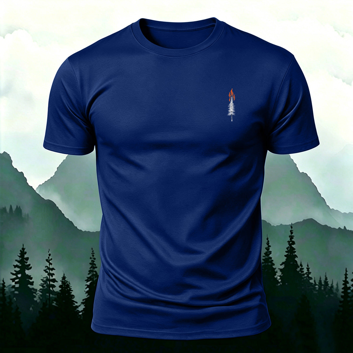 Artistic Minimalist Pattern Mountain-Style Casual T-Shirt