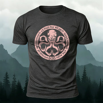 Round Octopus Creative Totem Outdoor Casual Cotton Tee