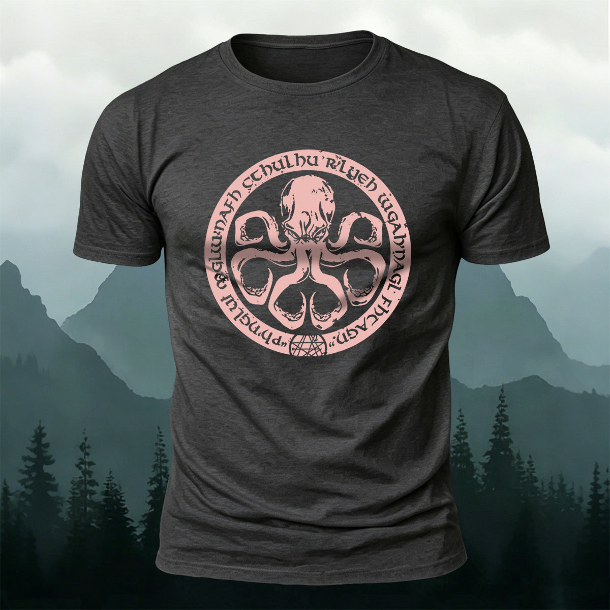 Round Octopus Creative Totem Outdoor Casual Cotton Tee