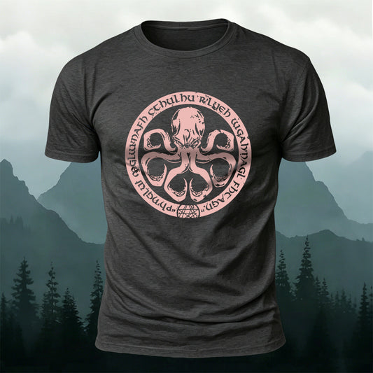 Round Octopus Creative Totem Outdoor Casual Cotton Tee