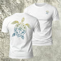 Sea Turtle Pattern Natural Premium Cotton T-Shirt