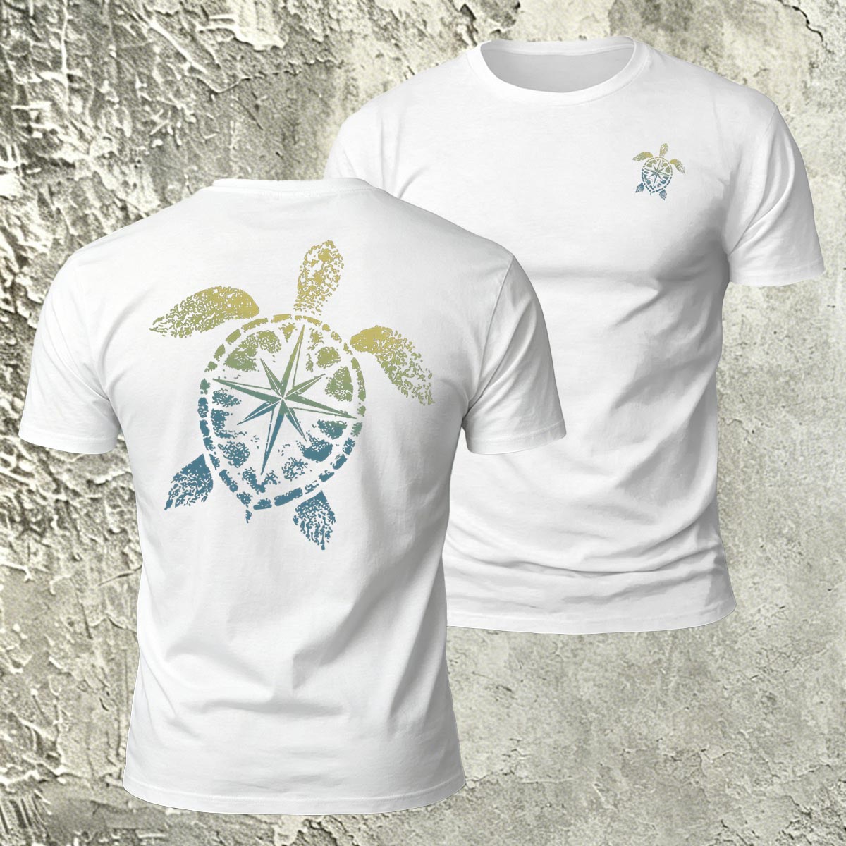 Sea Turtle Pattern Natural Premium Cotton T-Shirt