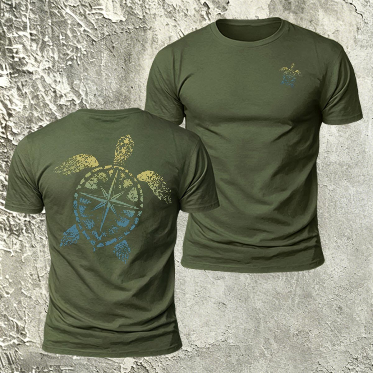 Sea Turtle Pattern Natural Premium Cotton T-Shirt