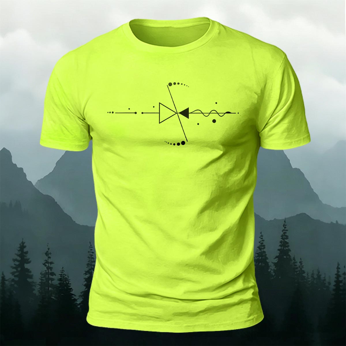 Simple Geometric Print Casual 100% Cotton T-Shirt