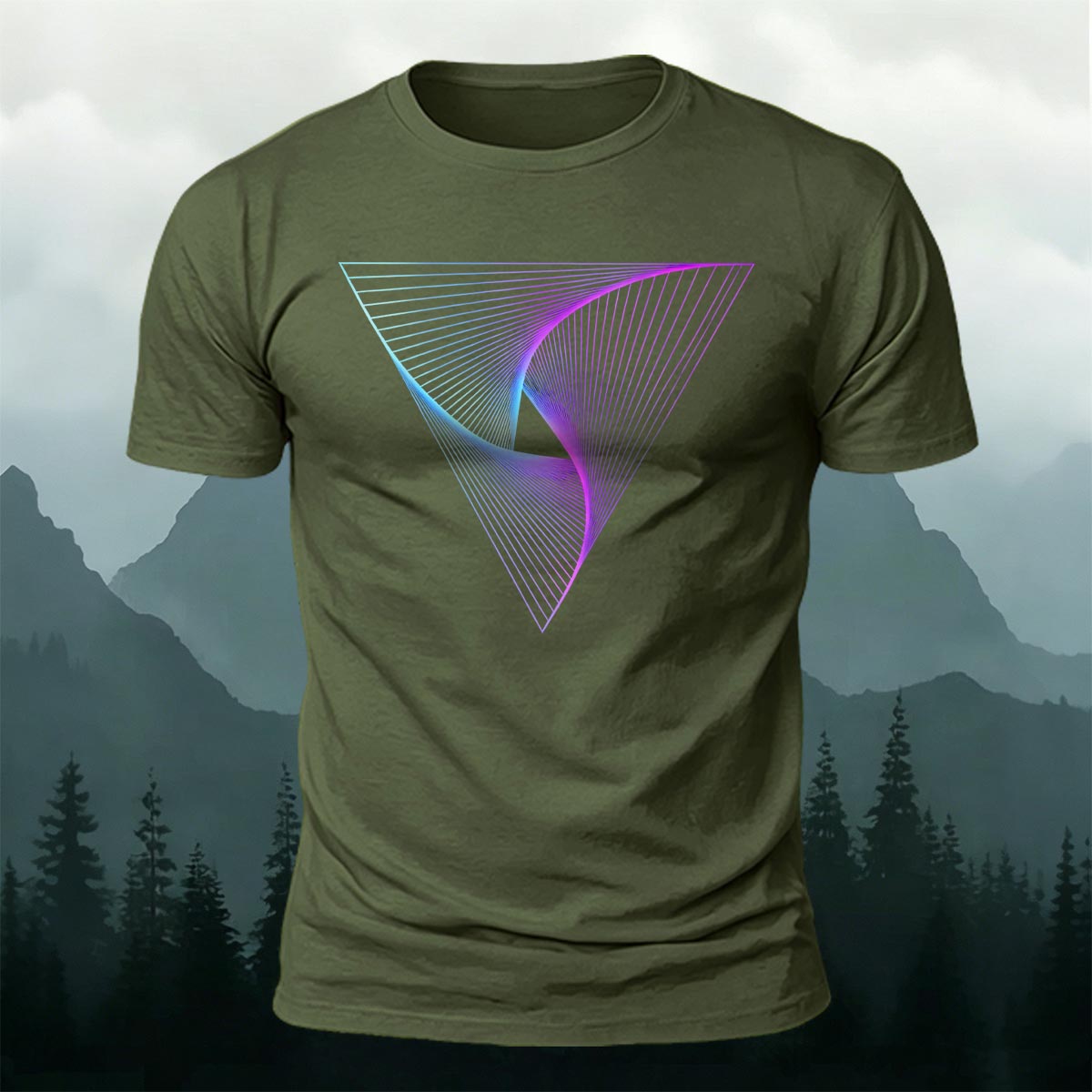 Geometric Artistic Graphic Minimalist 100% Cotton T-Shirt