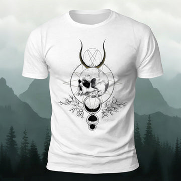 Creative Skull Ring Graphic Skin-Friendly T-Shirt
