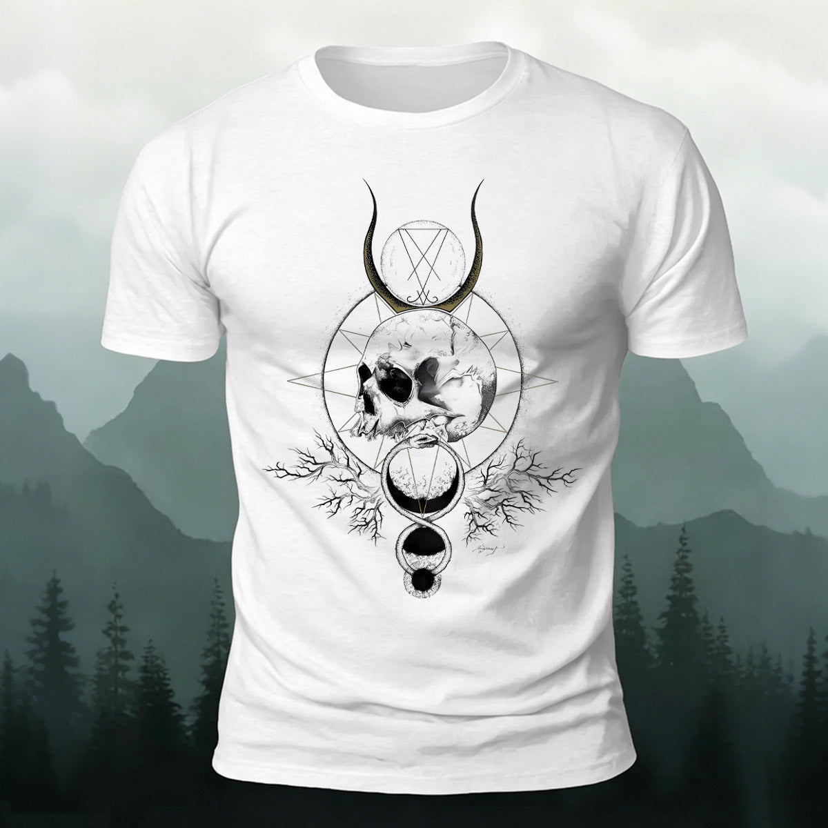 Creative Skull Ring Graphic Skin-Friendly T-Shirt