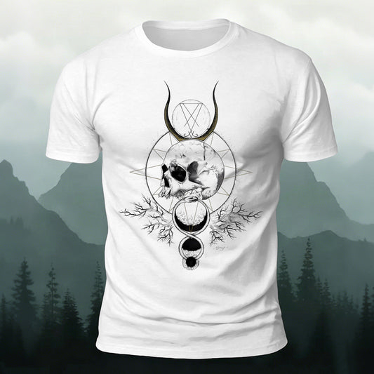 Creative Skull Ring Graphic Skin-Friendly T-Shirt