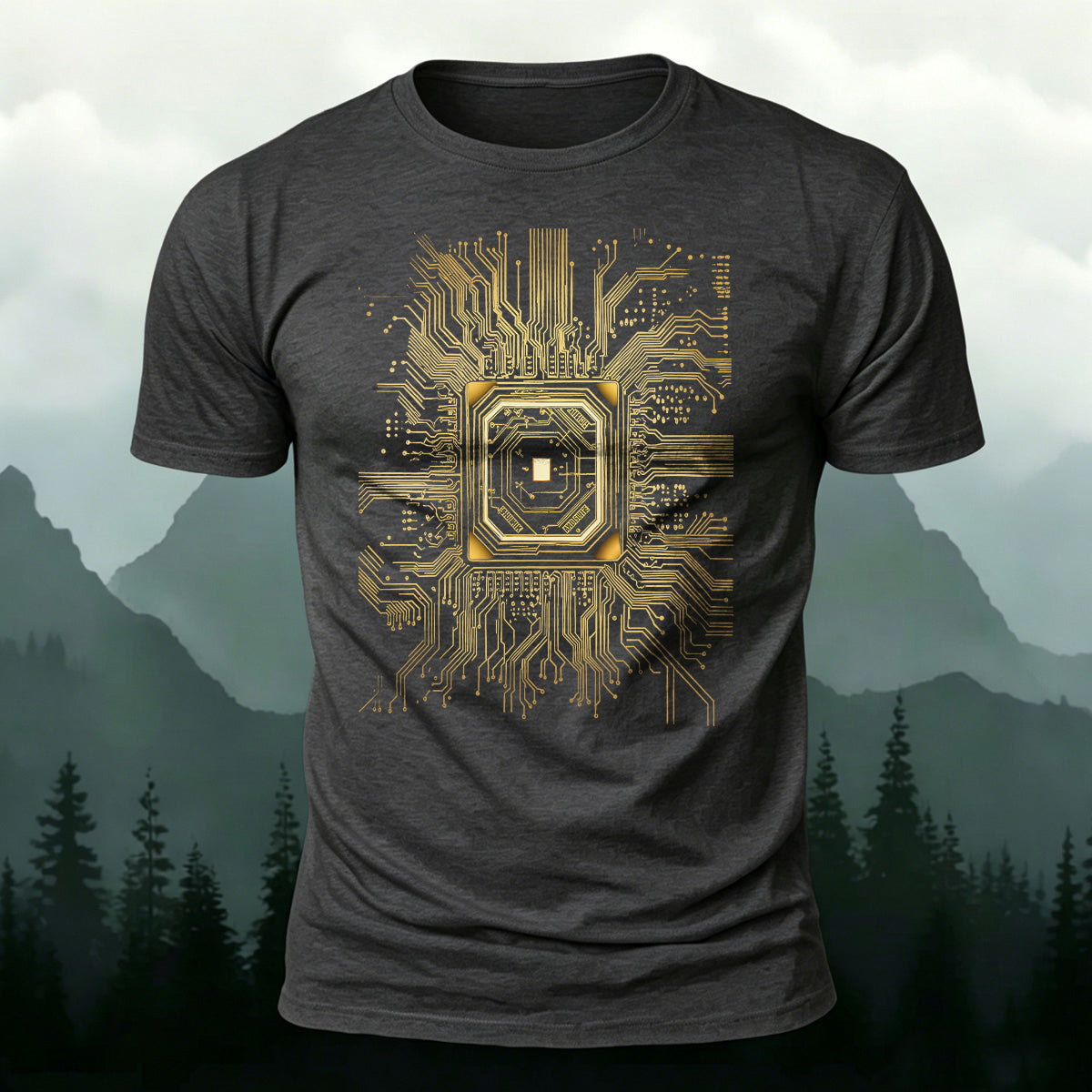 Circuit Board Personalized Breathable Short-sleeve T-shirt