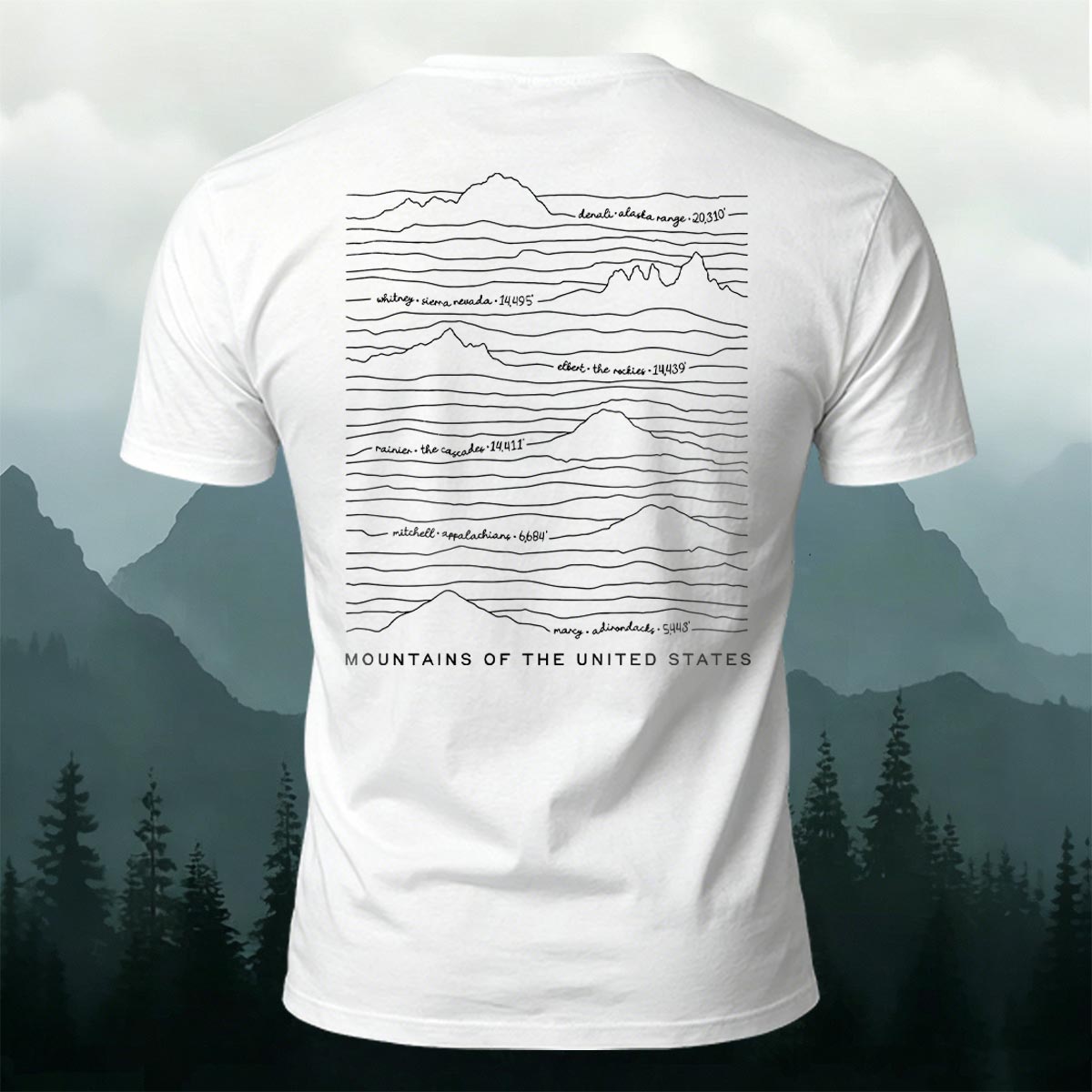 Mountain Print on the Back Relaxed-Fit Cotton T-Shirt