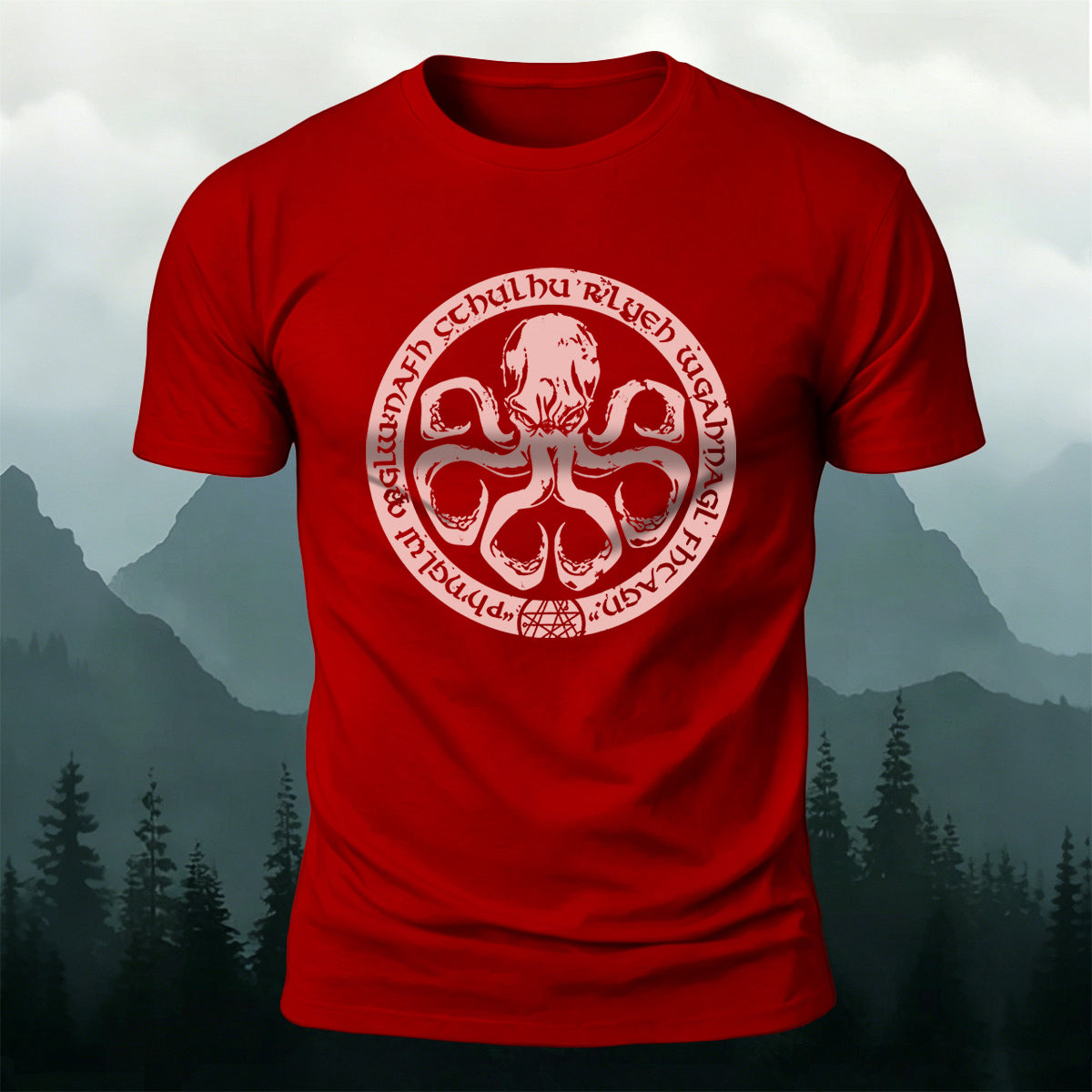 Round Octopus Creative Totem Outdoor Casual Cotton Tee