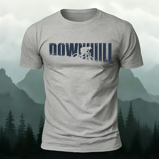 Minimalist Cycling Print Breathable Material Casual T-Shirt Grey