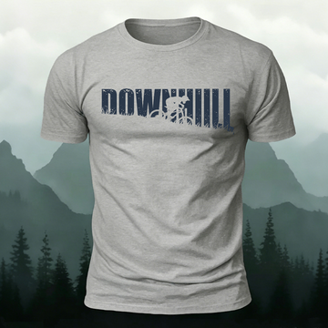 Minimalist Cycling Print Breathable Material Casual T-Shirt Grey