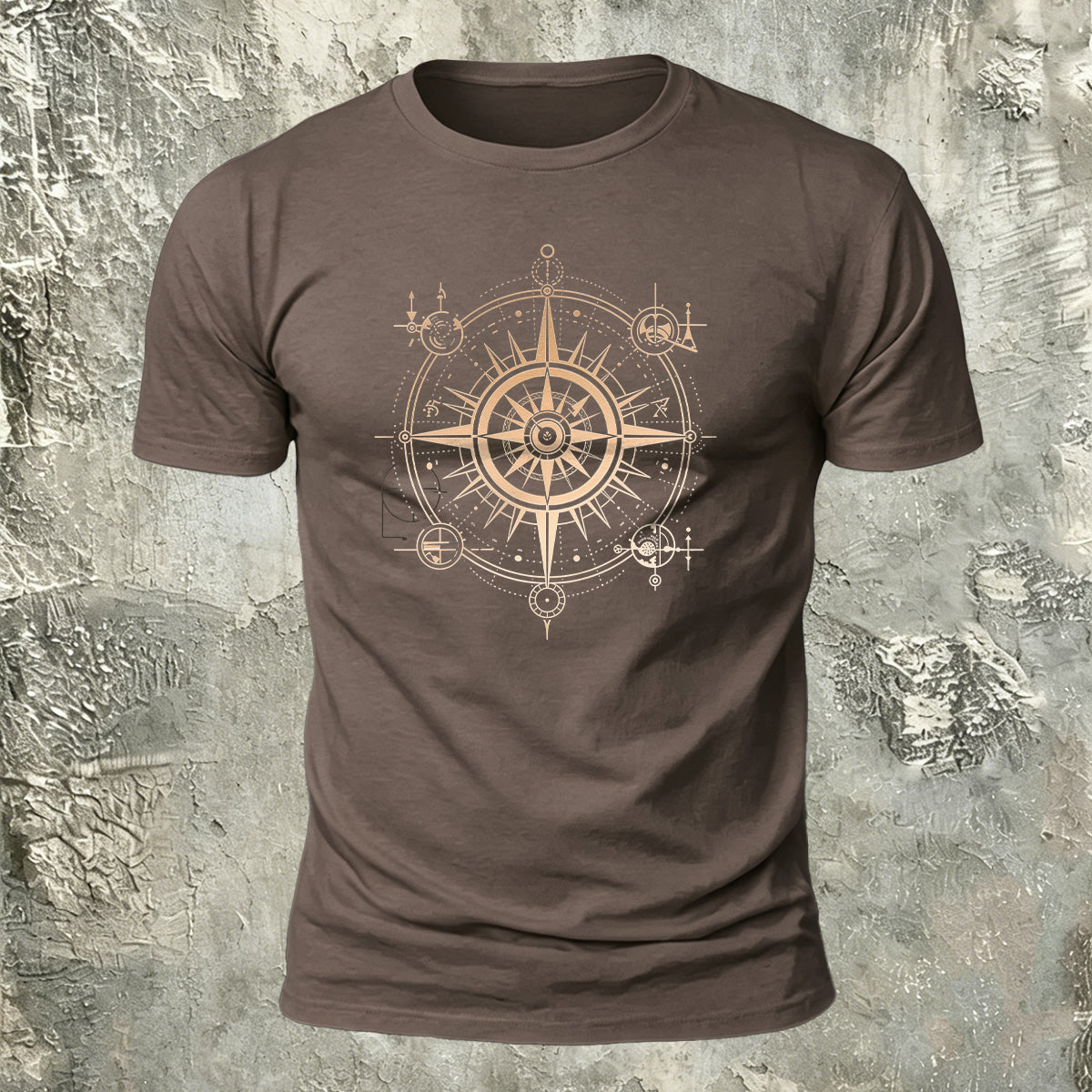 Nautical Compass Pattern Outdoor Premium Cotton T-Shirt