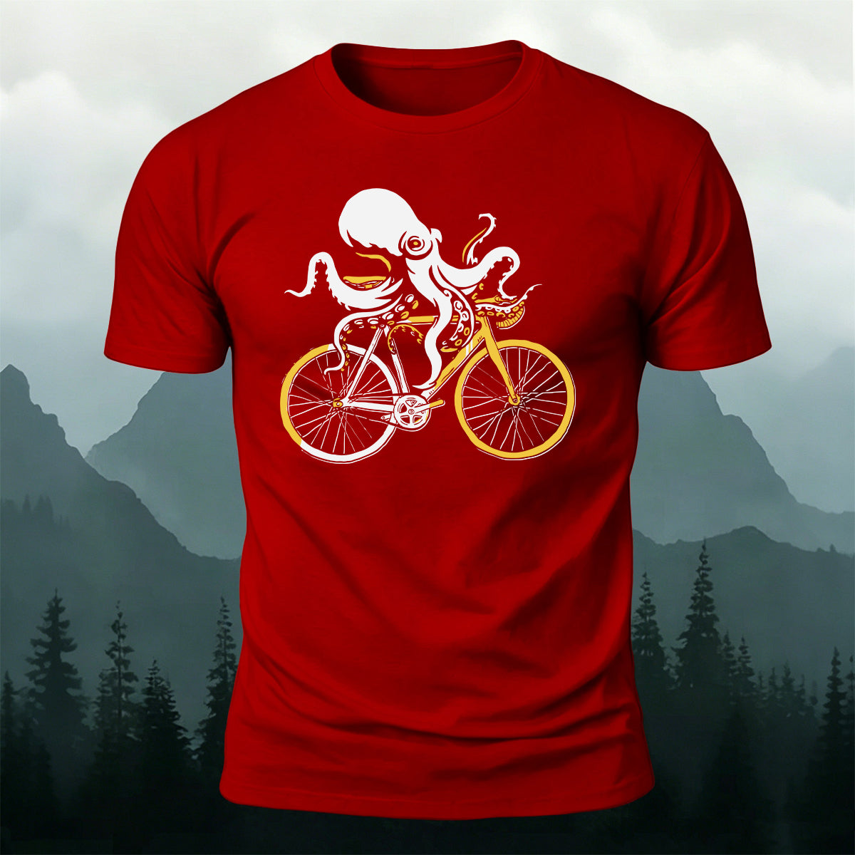 Fun Octopus Cycling Casual Breathable T-Shirt