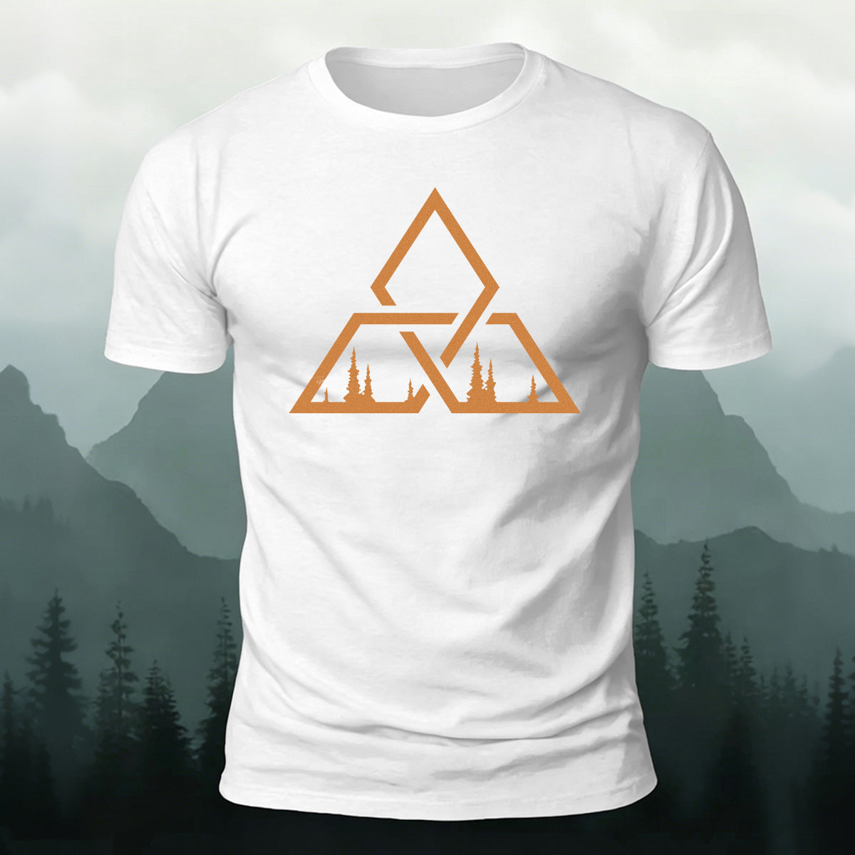 Geometric Pattern Minimalist Soft-touch Feel T-shirt