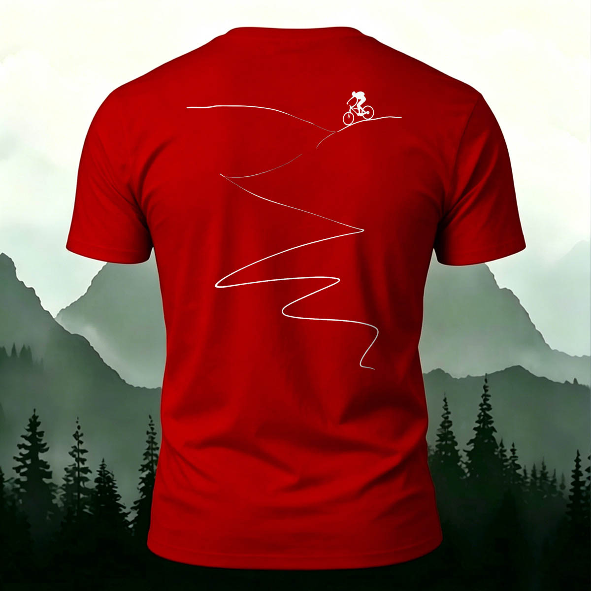 Cycling Simple Line Breathable Crew Neck T-Shirt